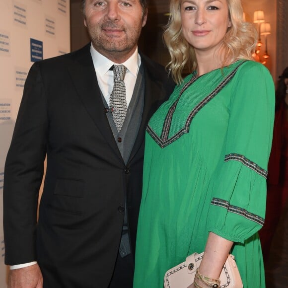 Philippe Lellouche et sa compagne Vanessa Boisjean (enceinte) - Soirée de Gala de bienfaisance de La Fondation pour la Recherche en Physiologie à l'hôtel George V à Paris le 19 mars 2018. © Coadic Guirec/Bestimage