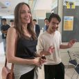 Angelina Jolie dépose son fils aîné Maddox (18 ans) à l'Université de Yonsei en Corée du Sud, le 21 août 2019.