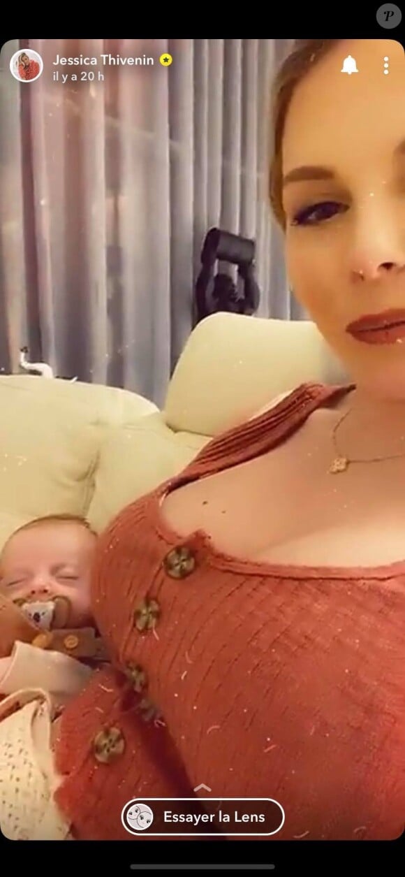 Jessica Thivenin et son fils Maylone sur Snapchat le 9 novembre 2019.