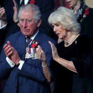 Le prince Charles, prince de Galles, et Camilla Parker Bowles, duchesse de Cornouailles - La famille royale assiste au Royal British Legion Festival of Remembrance au Royal Albert Hall à Kensington, Londres, le 9 novembre 2019.