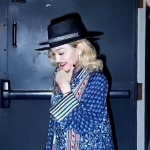 Madonna à la sortie de son spectacle avec Ahlamalik Williams à New York, le 18 septembre 2019.