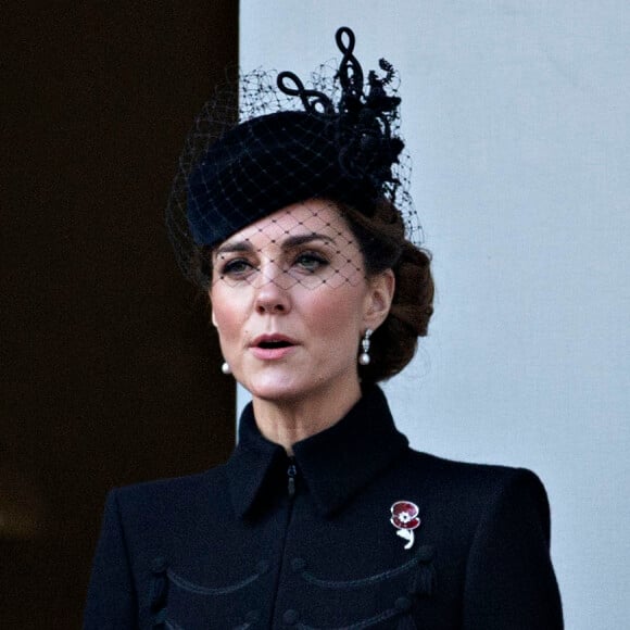 Kate Middleton, duchesse de Cambridge - La famille royale d'Angleterre lors du National Service of Remembrance à Londres le 10 novembre 2019.