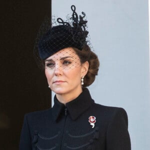 Kate Middleton, duchesse de Cambridge - La famille royale d'Angleterre lors du National Service of Remembrance à Londres le 10 novembre 2019.