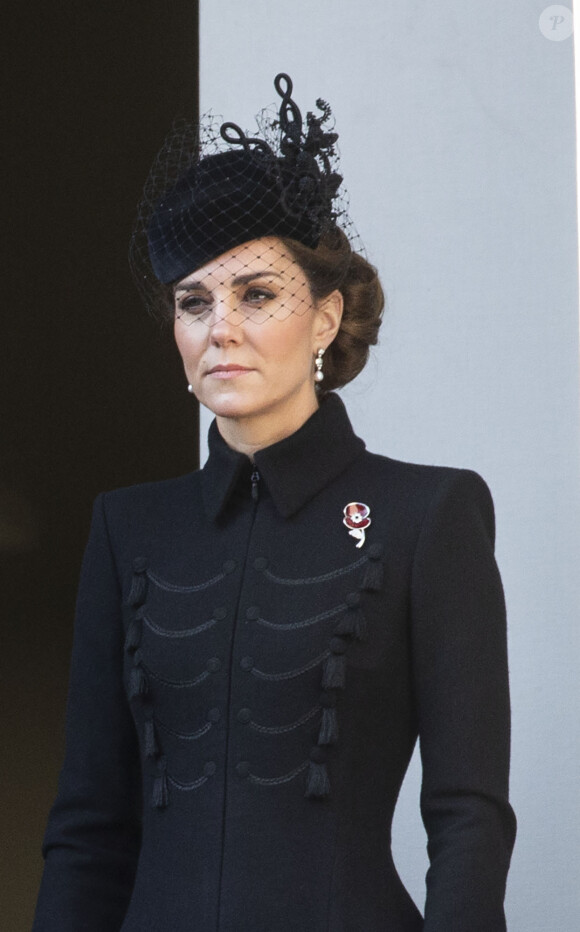 Kate Middleton, duchesse de Cambridge - La famille royale d'Angleterre lors du National Service of Remembrance à Londres le 10 novembre 2019.