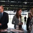 Kate Middleton et le prince William lors de l'événement organisé par l'association "Shout" pour le lancement de leur nouveau système de volontariat au théâtre "Troubadour White City" à Londres, le 12 novembre 2019.