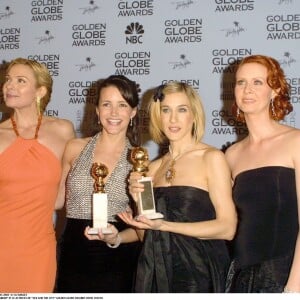 Sarah Jessica Parker, Kristin Davis, Cynthia Nixon et Kim Cattrall - Golden Globe Awards à l'hôtel Hilton. Le 21 janvier 2002.