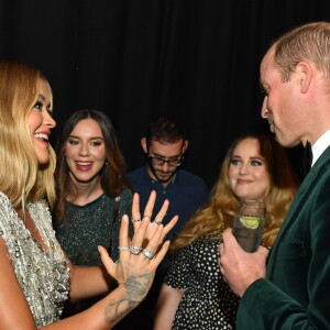 Le prince William, duc de Cambridge et Rita Ora lors d'un gala à l'occasion du 50ème anniversaire de Centrepoint, à la Roundhouse de Camden, dans le nord de Londres, le 13 novembre 2019.