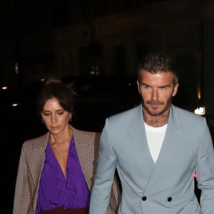 David Beckham, Victoria Beckham - Les célébrités assistent au dîner Beckham organisé au "Harry's Bar" lors de la Fashion week à Londres, le 15 septembre 2019.