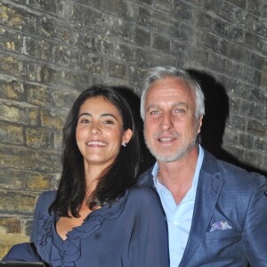 Exclusif - David Ginola et sa compagne Maeva Denat quittent le restaurant Chiltern Firehouse à Londres le 10 novembre 2018.