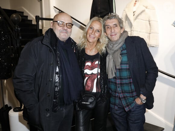 Exclusif - Liliane Jossua (au milieu) et Michel Klein au cocktail pour le lancement du Pop-up exclusif des vêtements pour femme P.A.R.O.S.H. au Montaigne Market à Paris le 19 novembre 2019. © Marc Ausset-Lacroix/Bestimage