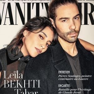 Leïla Bekhti et Tahar Rahim en couverture de "Vanity Fair", numéro décembre 2019-janvier 2020. Le couple d'acteurs n'avaient encore jamais posé pour la couverture d'un magazine.