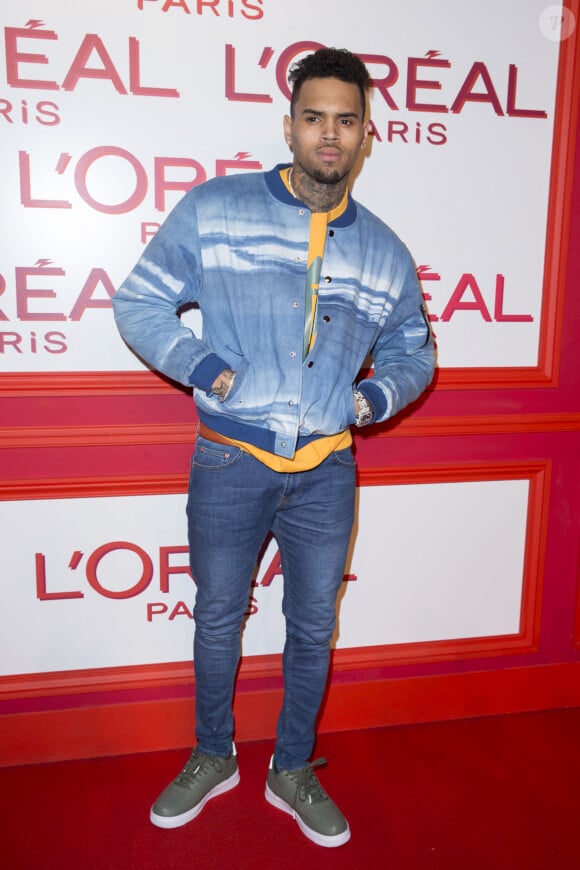 Chris Brown - Photocall de la soirée "L'Oréal Paris Red Obsession Party" à Paris, le 8 mars 2016. © Olivier Borde/Bestimage