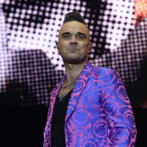 Robbie Williams lors de l'évènement Hits Radio Live à Manchester, le 17 novembre 2019.