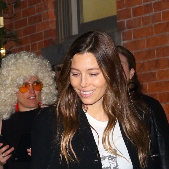 Justin Timberlake et sa femme Jessica Biel sont allés diner en amoureux au restaurant Catch à New York, le 10 avril 2019