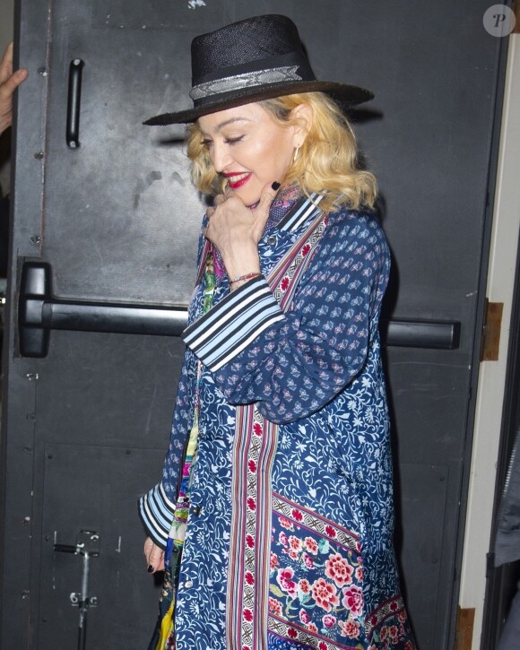 Madonna aperçue à la sortie de son show à New York, le 18 septembre 2019.