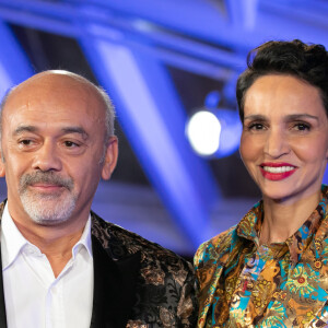 Christian Louboutin et Farida Khelfa au photocall de la cérémonie d'ouverture de la 18ème édition du Festival International du Film de Marrakech (FIFM), le 29 novembre 2019. © Romuald Meigneux/Bestimage