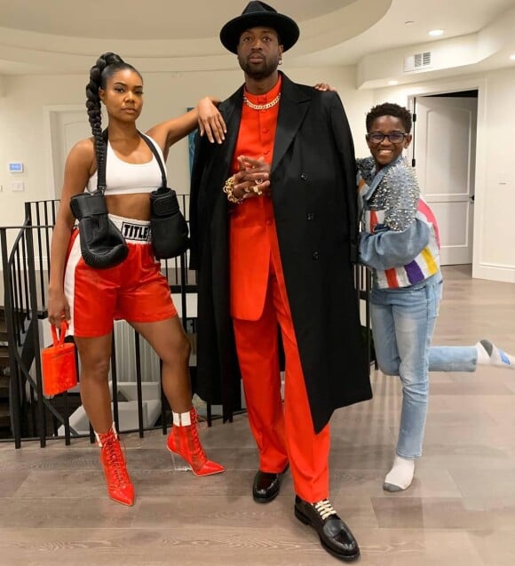 Gabrielle Union, Dwayne Wade et son fils Zion pour Halloween le 31 octobre 2019.