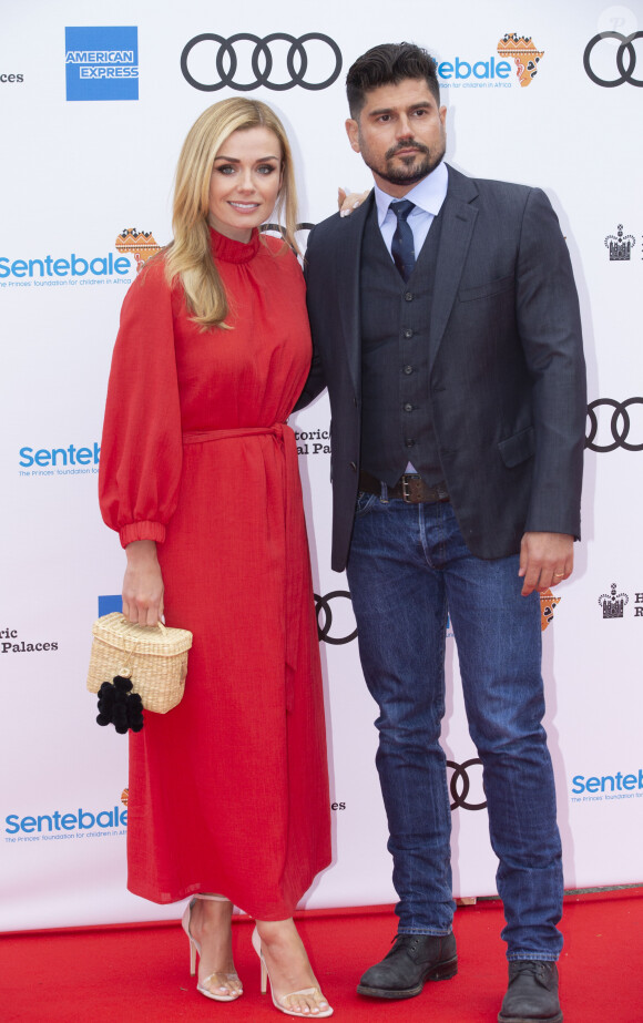 Katherine Jenkins et son mari Andrew Levitas - Arrivée au photocall du concert Audi Sentebale 2019 au palais de Hampton Court à Londres, Royaume Uni, le 11 juin 2019.