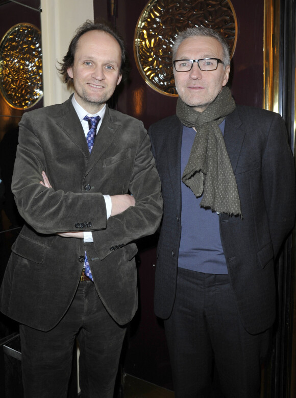 Jean-Marc Dumontet, Laurent Ruquier - 200e représentation de la pièce " Inconnu a cette adresse " au théâtre Antoine à Paris le 25 fevrier 2013.