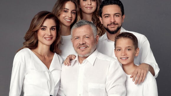 Rania et Abdullah de Jordanie et leurs quatre beaux enfants, lumineux pour 2020