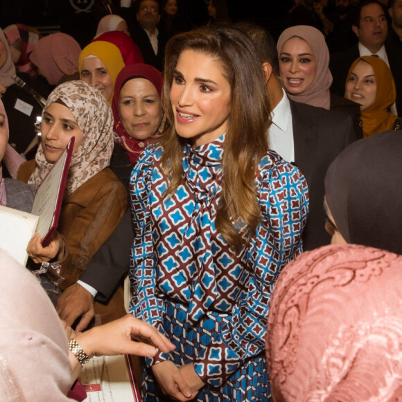 La reine Rania de Jordanie le 9 décembre 2019 lors de la remise du Prix Reine Rania pour l'Excellence dans l'Education à Amman. © Royal Hashemite Court / Albert Nieboer