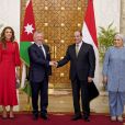 La reine Rania et le roi Abdullah II de Jordanie reçus par le président égyptien Abdel Fattah El Sisi et sa femme Entissar El Sisi le 10 octobre 2019 au Caire.