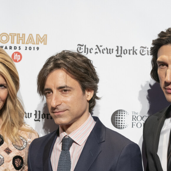 Laura Dern, Noah Baumbach, Adam Driver au photocall de la soirée des 29e "IFP Gotham Independent Film Awards" à New York, le 4 décembre 2019. © Pacific Press via Zuma Press/Bestimage
