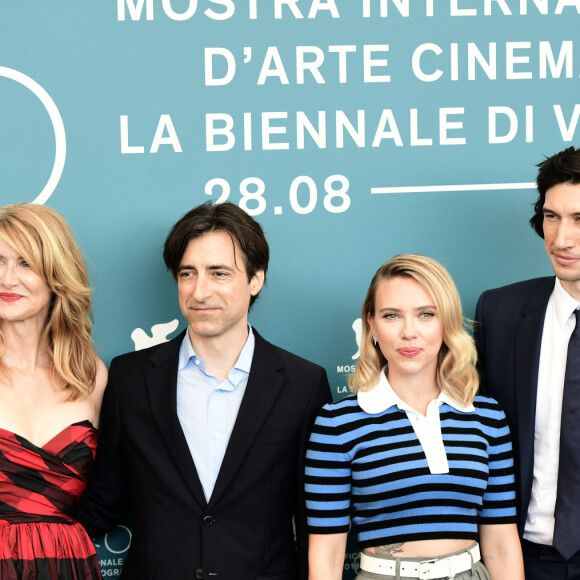 Laura Dern, Noah Baumbach, Scarlett Johansson et Adam Driver - Photocall du film "Marriage Story" pendant la 76e édition de la Mostra de Venise, le 29 août 2019.