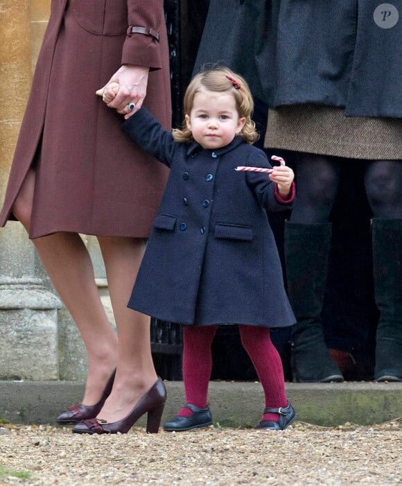 La princesse Charlotte de Cambridge - Cette année, le duc et la duchesse de Cambridge n'ont pas rejoint le reste de la famille royale britannique à Sandringham. Ils ont réveillonné à Englefield, Berkshire, Royaume Uni, chez les Midlleton et sont allés en famille à la messe de Noël ce dimanche 25 décembre 2016