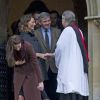 Kate Middleton, duchesse de Cambridge, la princesse Charlotte de Cambridge, Carole Middleton et Michael Middleton - Cette année, le duc et la duchesse de Cambridge n'ont pas rejoint le reste de la famille royale britannique à Sandringham. Ils ont réveillonné à Englefield, Berkshire, Royaume Uni, chez les Midlleton et sont allés en famille à la messe de Noël ce dimanche 25 décembre 2016