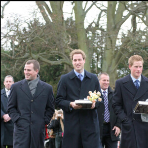 Les princes William et Harry à la messe de Noël à Sandringham, en 2005.