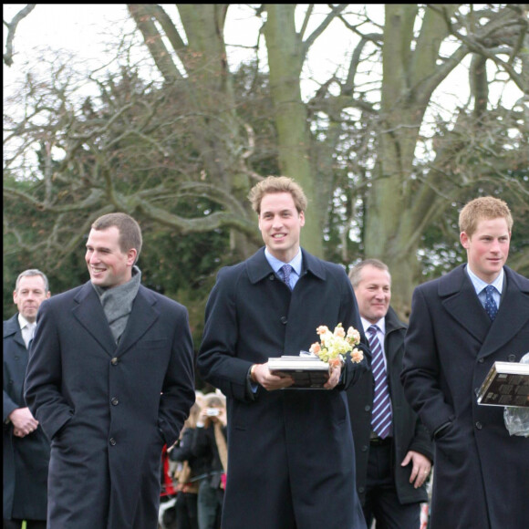 Les princes William et Harry à la messe de Noël à Sandringham, en 2005.