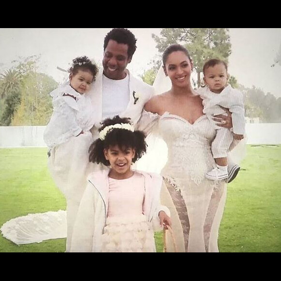 Jay-Z, Beyoncé et leurs trois enfants Sir, Rumi et Blue Ivy dans le documentaire "Homecoming: A Film by Beyoncé". Avril 2019.