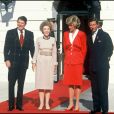 Diana, le prince Charles, Nancy et Ronald Reagan à Washington, en 1985.