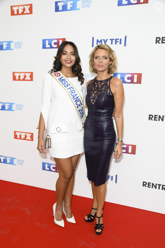 Vaimalama Chaves (Miss France 2019) et Sylvie Tellier - Soirée de rentrée 2019 de TF1 au Palais de Tokyo à Paris, le 9 septembre 2019. © Pierre Perusseau/Bestimage