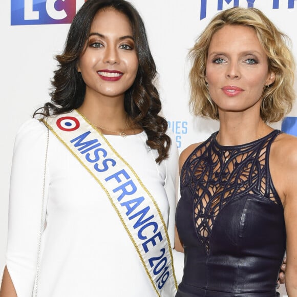 Vaimalama Chaves (Miss France 2019) et Sylvie Tellier - Soirée de rentrée 2019 de TF1 au Palais de Tokyo à Paris, le 9 septembre 2019. © Pierre Perusseau/Bestimage