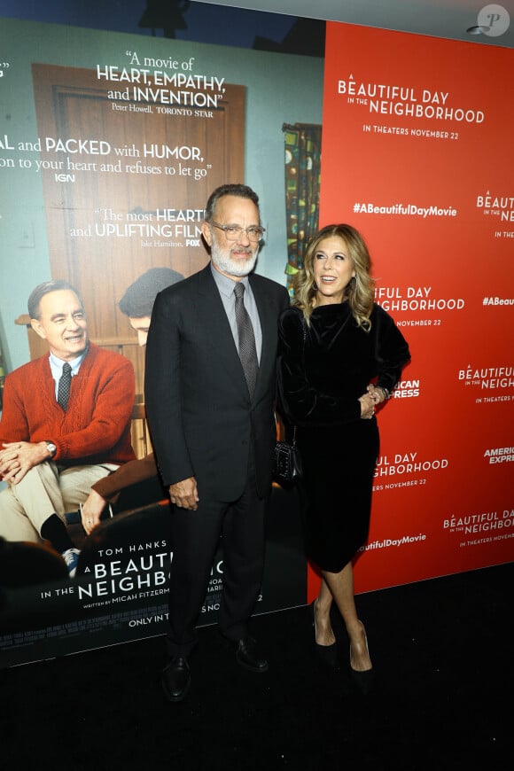 Tom Hanks et sa femme Rita Wilson - Première du film "A Beautiful Day In The Neighborhood" à New York le 17 novembre 2019.