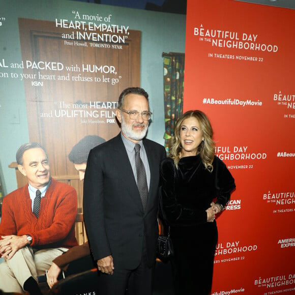 Tom Hanks et sa femme Rita Wilson - Première du film "A Beautiful Day In The Neighborhood" à New York le 17 novembre 2019.