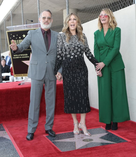 Tom Hanks avec sa femme Rita Wilson, Julia Roberts - Rita Wilson reçoit son étoile sur le Walk Of Fame à Hollywood, Los Angeles, le 29 mars 2019