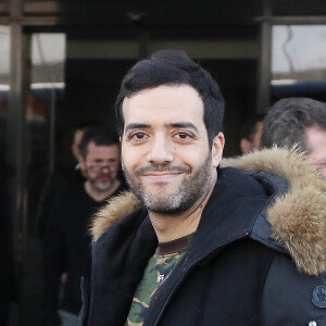 Tarek Boudali - Les people quittent leur hôtel afin de participer à l'enregistrement du nouveau spectacle des Enfoirés à Bordeaux le 28 janvier 2019.