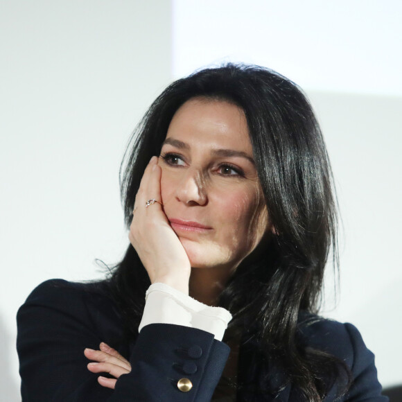 Marie Drucker lors de la conférence de presse 'La semaine du cinéma positif' au cinéma Publicis de Paris le 16 Avril 2019. © Denis Guignebourg / Bestimage
