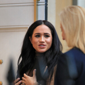 Meghan Markle et le prince Harry à la Maison du Canada, à Londres, le 7 janvier 2020.