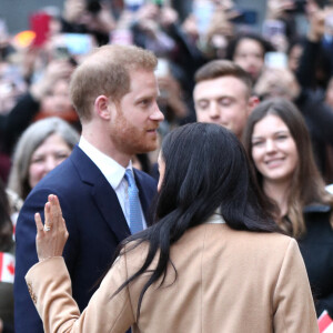 Meghan Markle et le prince Harry à la Maison du Canada, à Londres, le 7 janvier 2020.