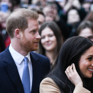 Meghan Markle et le prince Harry à la Maison du Canada, à Londres, le 7 janvier 2020.