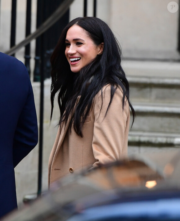 Le prince Harry, duc de Sussex, et Meghan Markle, duchesse de Sussex, à leur arrivée à la Canada House à Londres. Le 7 janvier 2020