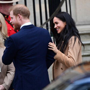 Le prince Harry, duc de Sussex, et Meghan Markle, duchesse de Sussex, à leur arrivée à la Canada House à Londres. Le 7 janvier 2020