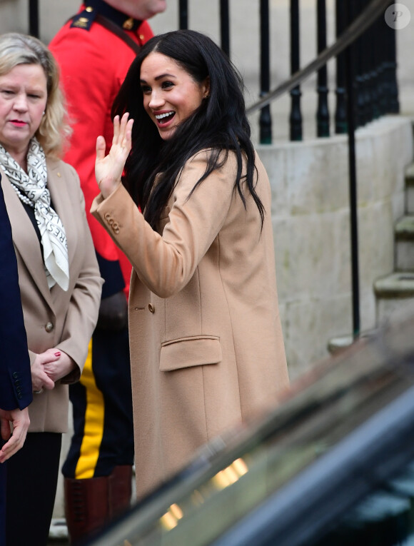 Le prince Harry, duc de Sussex, et Meghan Markle, duchesse de Sussex, à leur arrivée à la Canada House à Londres. Le 7 janvier 2020