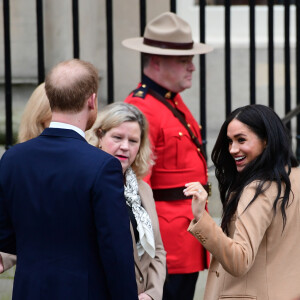 Le prince Harry, duc de Sussex, et Meghan Markle, duchesse de Sussex, à leur arrivée à la Canada House à Londres. Le 7 janvier 2020