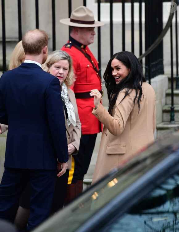 Le prince Harry, duc de Sussex, et Meghan Markle, duchesse de Sussex, à leur arrivée à la Canada House à Londres. Le 7 janvier 2020