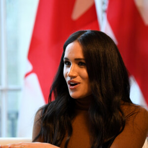 Le prince Harry, duc de Sussex, et Meghan Markle, duchesse de Sussex, en visite à la Canada House à Londres. Le 7 janvier 2020.